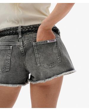 Superdry Low Rise Denim Hot Shorts - Grey