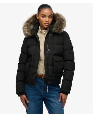 Superdry Everest Hooded Bomber Jacket - Black