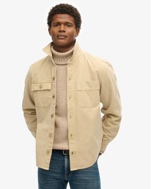 Superdry Cotton Surplus Canvas Overshirt - Natural