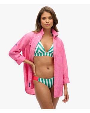 Superdry Stripe Triangle Bikini Top - Pink