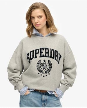 Superdry & Co Athletic Relaxed Flock Sweatshirt - Grey