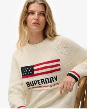 Superdry & Co Americana Crew Knit Jumper - Natural