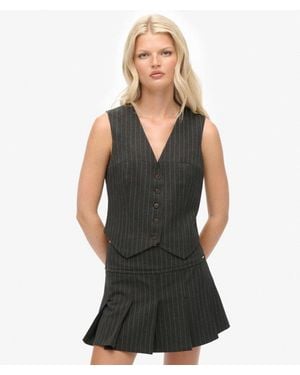 Superdry & Co Pinstripe Waistcoat - Black