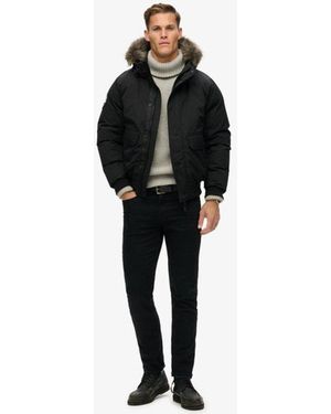 Superdry & Co Everest Faux Fur Bomber Jacket - Black