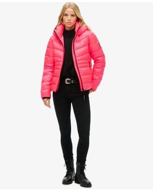 Superdry & Co Hooded Fuji Quilted Padded Jacket - Red