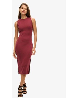 Superdry Back Detail Jersey Midi Dress - Pink
