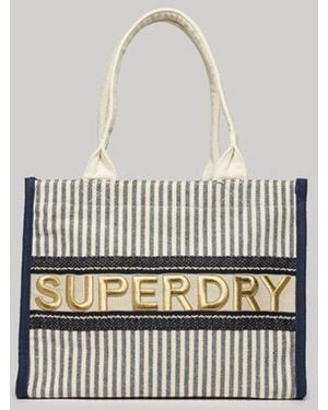 Superdry & Co Ladies Fully Lined Embroidered Luxe Tote Bag - White