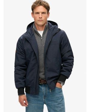 Superdry & Co Surplus Nylon Hooded Bomber Jacket - Blue