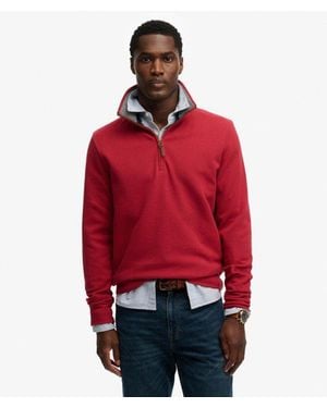 Superdry & Co Essential Pique Half Zip - Red