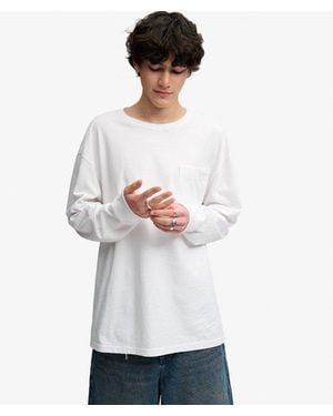 Superdry Bench X & Co Bench Boxy Long Sleeve Pocket Top - White