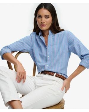 Superdry & Co Slim Oxford Long Sleeve Shirt - Blue