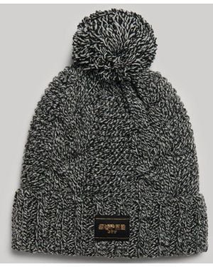 Superdry & Co Cable Knit Beanie Hat - Gray