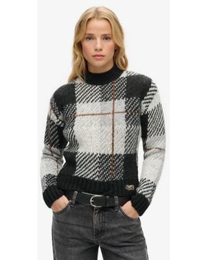 Superdry & Co Boxy Pattern Knit Jumper - Grey