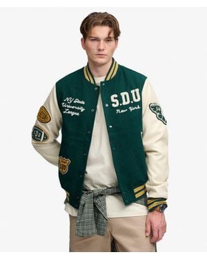 Superdry & Co Vintage Patched Varsity Jacket - Green
