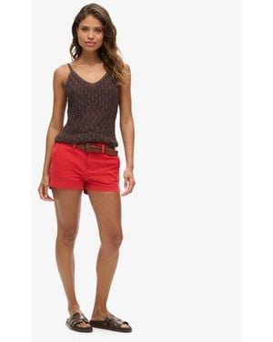 Superdry Chino Hot Shorts - Red
