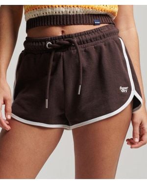 Superdry Slim Fit Contrast Piping Classic Vintage Jersey Racer Shorts - Black