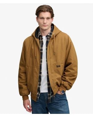 Superdry & Co Hooded Workwear Bomber Jacket - Brown