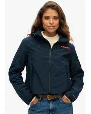 Superdry Classic Code Trekker Hooded Softshell Jacket - Blue