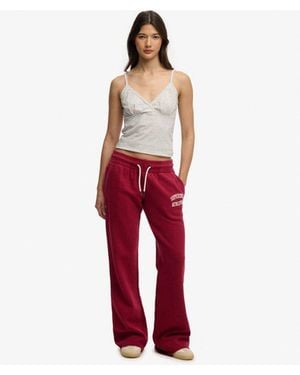 Superdry Athletic Essentials Low Rise Flare Joggers - Red