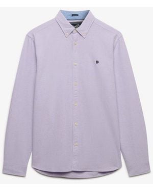 Superdry & Co Preppy Oxford Long Sleeve Shirt - Purple