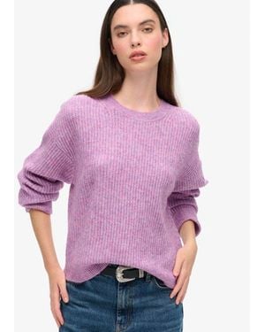 Superdry & Co Brushed Crew Neck Jumper - Purple