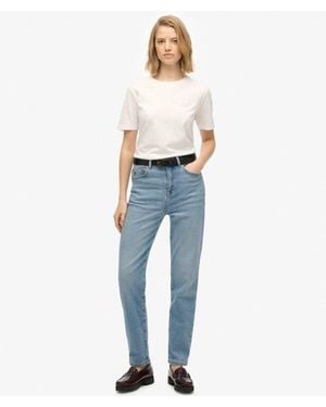 Superdry Mom-jeans Van Biologisch Katoen Met Hoge Taille - Blauw