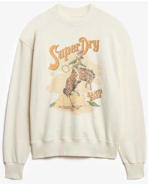 Superdry & Co Souvenir Graphic Loose Crew Sweatshirt - White