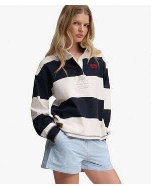 Superdry & Co Cotton Elastic Check Shorts - Blue