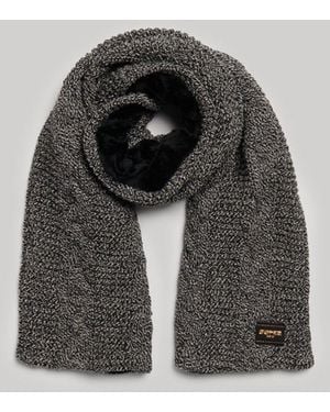 Superdry & Co Cable Knit Scarf - Grey