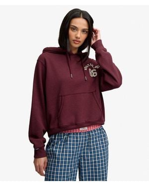 Superdry & Co Athletic Essential Applique Cropped Hoodie - Red