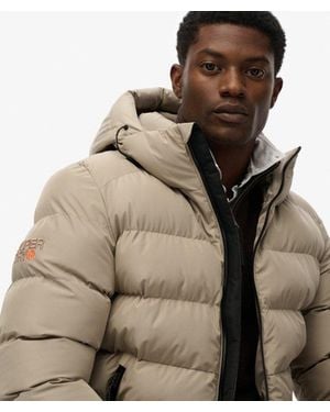 Superdry Sportieve Capuchon Pufferjas - Bruin