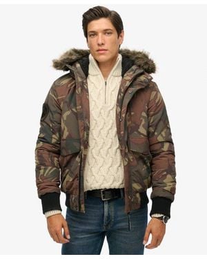 Superdry & Co Everest Hooded Puffer Bomber Jacket - Green