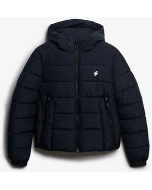 Superdry Hooded Spirit Sports Puffer Jacket - Blue