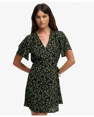Superdry & Co Mini Swing Wrap Dress - Green