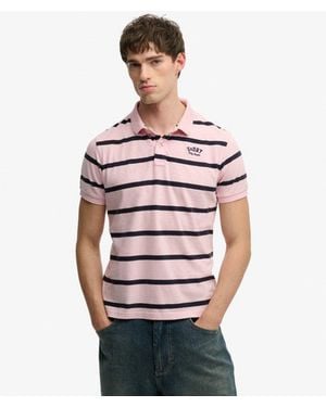 Superdry Vintage Stripe Jersey Poloshirt - Rood
