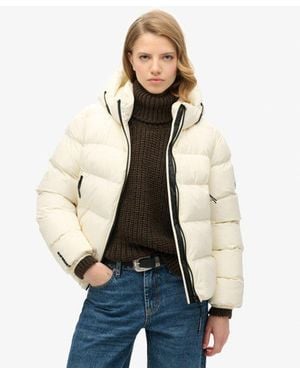Superdry & Co Hooded Sports Puffer Jacket - White