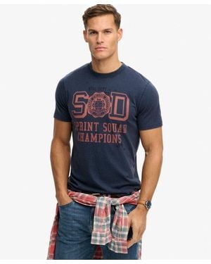 Superdry Vintage Prep Relaxed T-Shirt - Blue