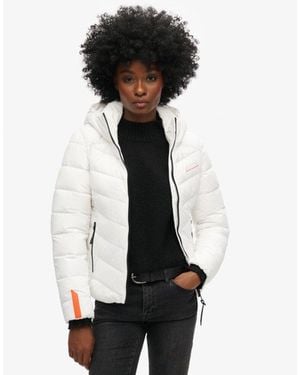 Superdry & Co Hooded Microfibre Padded Jacket - Black