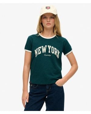 Superdry Athletic Essential Ringer Fitted T-shirt - Green