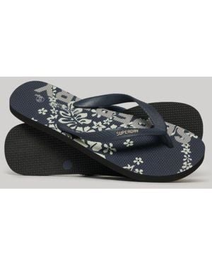 Superdry Logo Vegan Flip Flops Surf School Aop - Black