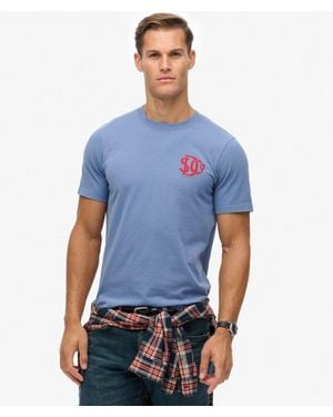 Superdry Homme T-Shirt Décontracté Sd & Co Neon Taille - Bleu