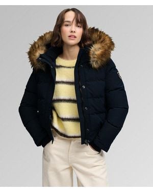Superdry & Co Everest Hooded Bomber Jacket - Blue