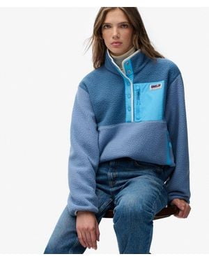 Superdry Color Block Fleece Pullover - Blue