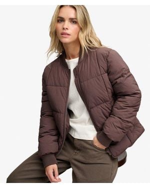 Superdry & Co Large Box Quilt Liner Jacket - Brown