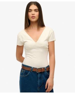 Superdry & Co Cap Sleeve Corset Top - White