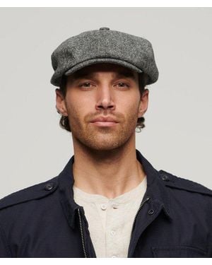 Superdry & Co Fully Lined Herringbone Baker Boy Cap - Blue