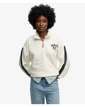 Superdry Country Club Appliqué Half Zip - Gray