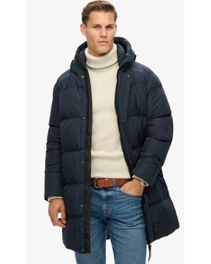 Superdry Hooded Sports Puffer Coat - Blue