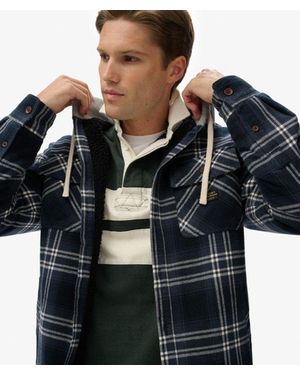 Superdry Surplus Hooded Check Shirt - Black