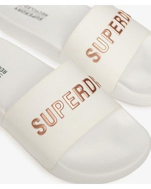 Superdry & Co Code Logo Pool Sliders - White